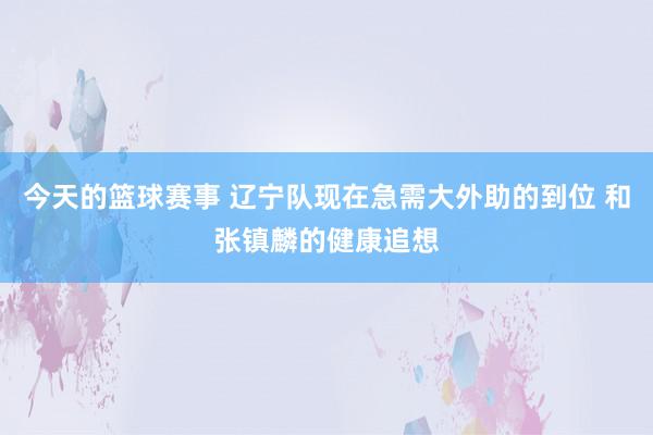 今天的篮球赛事 辽宁队现在急需大外助的到位 和张镇麟的健康追想