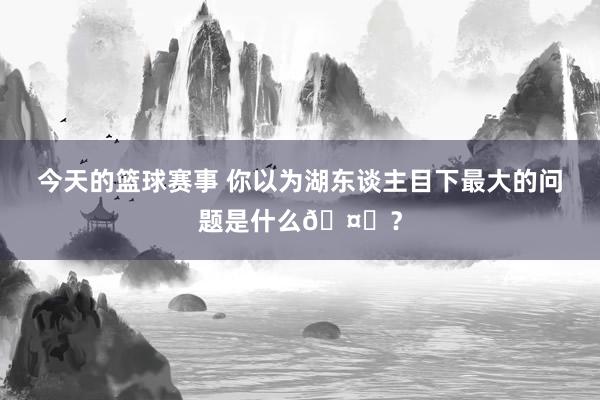 今天的篮球赛事 你以为湖东谈主目下最大的问题是什么🤔？